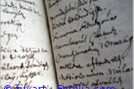 Ein aufgeschlagenes Buch mit Handschriftlichem Text