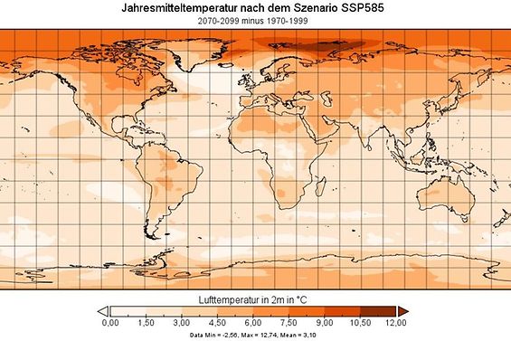 global SSP temp 2100