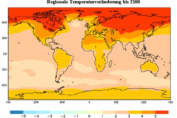 Temperaturszenarien geographisch