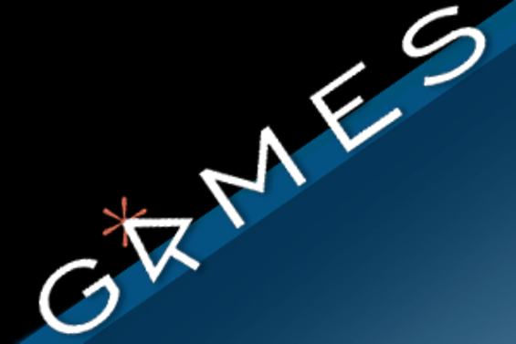 Zu sehen ist das Logo "GAMES" von der Webseite Games@NOAA in großen weißen Buchstaben auf dunklem Hintergrund.