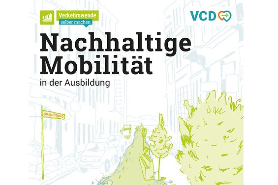 Titelseite der Broschüre "Nachhaltige Mobilität in der Ausbildung"
